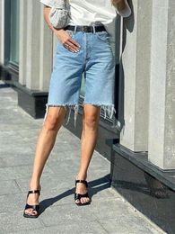 Women's Jeans Solid Colour Women Denim Shorts High Waist Casual 2023 Summer Zipper Female With Pockets