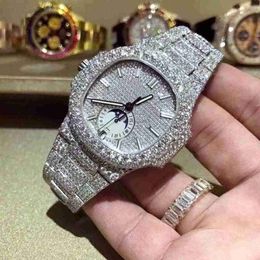 2AT4 Q2GX Wristwatch Custom Bling Iced Out Watch White Gold Plated Moiss Anite Diamond Watchs 5A High Quality Replication Mechanical 96X7