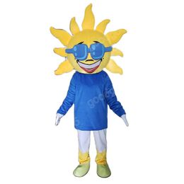 2024 Adult Size Happy Sun Mascot Costumes Halloween Fancy Party Dress Cartoon Character Carnival Xmas Advertising Birthday Party Costume Unisex Outfit