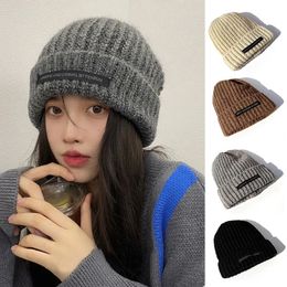 BeanieSkull Caps Winter Knitted Hat Women Baggy Skullies Beanies Solid Colour Female Beanie Cap Warm Slouchy Skullcap 231027