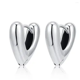 Hoop Earrings Smooth Love Heart Simple Cute Circle Earring Buckle Statement Jewelry