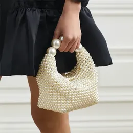 Shoulder Bags Pearl Handbags For Women Fashion Trendy Portable Purse Party Tote