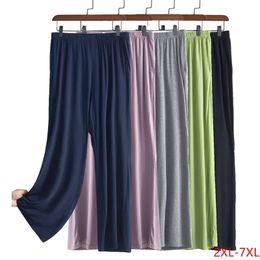 Women's Sleepwear Women Spring Autumn Cotton Pajama Pants Comfortable Loose Home Wear Wide Leg Sleepwear Pant Plus Size Ladies Trousers 7XL 231026