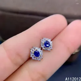 Stud Earrings KJJEAXCMY Fine Jewellery Natural Sapphire 925 Sterling Silver Noble Girl Ear Studs Support Test Selling