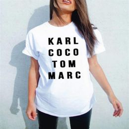 Summer Men & Women Black karl coco tom marc American T shirt Woman Tee Fashion Tops Street Hippie Punk Men & Womens Tshirts340o