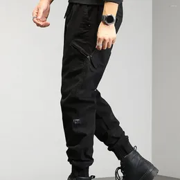 Men's Pants Men Harem Drawstring Casual Trousers Breathable Mid Waist Cargo With Elastic Ankle-banded Loose