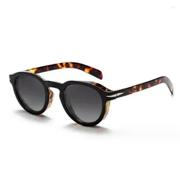 Occhiali da sole polarizzati di alta qualità uomo donna moda lente TAC rotonda montatura TR90 designer di marca guida occhiali da sole scuri UV400