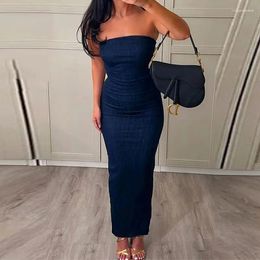 Casual Dresses Sexy Women Corset Party Dress Elegant Fashion Y2K INS Sleeveless Off Shoulder High Waist Slim Fit Ruched Bodycon Evening