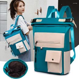 School Bags Women Waterproof Backpack Fashion Large Capacity Travel Laptop Bag Patchwork Female Anti Theft Handbag For Girls