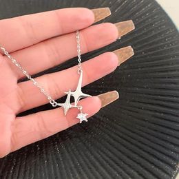 Choker 2023 Fashion Trend Unique Design Exquisite Light Luxury Cross Four Pointed Star Necklace Women Jewellery Party Gift Wholesale