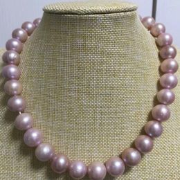 Chains Hand Knotted Necklace Natural 9-10mm Lavender Freshwater Pearl Sweater Chain Nearly Round 18inch