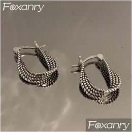 Stud Vintage Punk Earrings For Women New Fashion Creative Twist Winding Geometric Handmade Party Jewelry Drop Delivery Jewelr Dhgarden Otpye