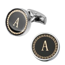 New Arrival Fashion Letter A D R H M Cufflinks The English alphabet Cuff Links Men Shirt Charm Cufflinks Whole 2137