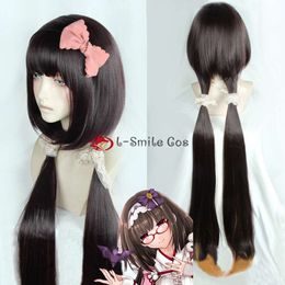 Catsuit Costumes Osakabehime Wigs Game FGO Fate/grand Order Cosplay Wig Black Brown Gradient Orange with Double Ponytail Heat Resistant Synthetic