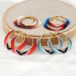 Hoop Earrings Go2boho Miyuki Jewellery Bohemian Handmade Earring For Women Jewellery 2023 Trendy Boho Pendientes Colourful Ear Ring