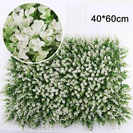 Decorative Flowers 1pc Artificial Grass Lawn Green Plants Fake Leaves Wall Hedge Fence Outdoor Garden Home Decoration Wedding Decor