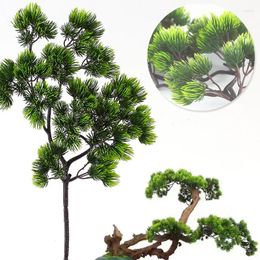 Decorative Flowers 40cm Pine Branch Simulation Green Leaves Plant Welcoming Bonsai Accessories Home Decoration Artificial Flower