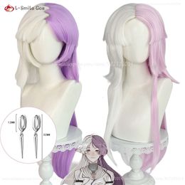 Catsuit Costumes Bungou Sigma Cosplay Wig 100cm Long Purple White Heat Resistant Hair Bungo Stray Dogs Anime Party Wigs +wig Cap