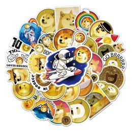 50pcs cartoon dogecoin personality doodle creative phone case decoration diy laptop motorcycle helmet sticker