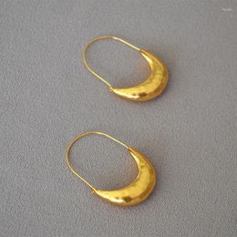 Dangle Earrings European American Vintage Brass Old Gold-plated Crescent Shape Atmospheric Basket Ear Hook Accessories Female