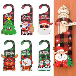 Christmas Decorations Door Handle 2024 Santa Claus Tree Snowman Decoration 2023 For Home Atmosphere Decor Supplies Accessories 231027