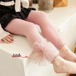 Trousers Princess Infant Girls Pants Big Lace Flowers Child Kids Leggings Candy Color Cotton Ankle Length Toddler Broek