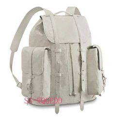 New top designer backpack m53286 single transparent white leather book backpack single Jean handbag sport backpack rock climbing b249D