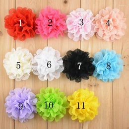Decorative Flowers 30PCS 7CM Chifon Flower For Kid Headband DIY Craft Can Choose Colors(HMF-22