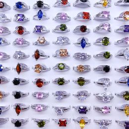 Europe and America simple fashion Colour zircon crystal ring charm Jewellery