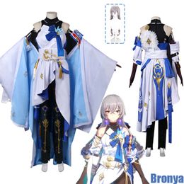 NEW Game Honkai: Star Rail Bronya Costume Wig Dress Hair Halloween Carnival Cosplay Party Suit Women XS-XXL