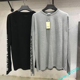 Oversize Gothic Font Vetements Long Sleeve T-Shirt Men Women 11 Cotton Embroidered Top Tee Black Grey VTM T Shirts C0325239q