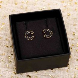 Luxury quality charm stud earring with black Colour in 18k gold plated have stamp box PS4671A