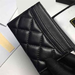 Credit Card Holder C black Lambskin genuine leather womens wallet coin card holders purse high quality portafoglio porte monnaie d208W