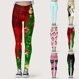 Women's Leggings Womens Merry Christmas Digital 3d Printing Pants For Ladies Yoga Running Gym Tights Compression Xams Navidad