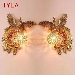 Wall Lamp TYLA Modern Resin Light Vintage LED Gold Creative FengHuang Sconce Decor For Home Living Room Bedroom