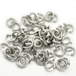 whole Strong Stainless steel Open Jump Ring Split Ring 5x1mm 6 1mm 7 1mm 8 1mm Jewellery Finding Silver Polished fashion D317f