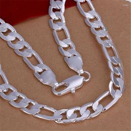 Pendants 925 Sterling Silver Necklace For Men Classic Solid 12MM Chain 18/20/22/24/26/28/30 Inches Charm Fashion Jewellery High Quality