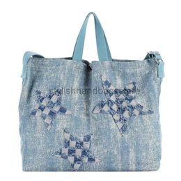 Shoulder Bags Women's Fashion Bag Large Capacity Casual Handbag Shoulder Straps Star Denim Handbag Workstylishhandbagsstore