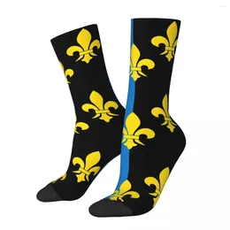 Men's Socks Monmouthshire Flag Fleur De Lis Kawaii Travel Cartoon Pattern