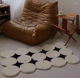 Carpets Nordic Tufted Carpet For Living Room And Bedroom Bedside Shaped Long Velvet Tea Table Cloth Floor Mat Instagram Style