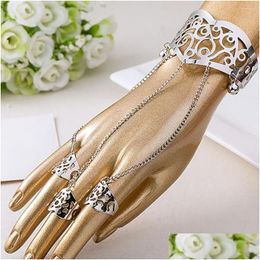 Bangle Bangle Exquisite Unique Mtilayer Tassel Hand Harness Bracelet Lightweight Finger Ring For Valentine Day Drop Delivery Jewellery B Dhbjw