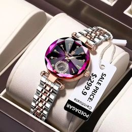 Womens Watches POEDAGAR Watch for Women Luxury Jewelry Design Rose Gold Steel Quartz Wristwatches Waterproof Fashion Swiss Brand Ladies 231027