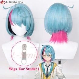 Catsuit Costumes Vtuber NIJISANJI EN ILUNA Kyo Kaneko Cosplay Short Heat Resistant Synthetic Hair Party Woman Girl Wigs + Wig Cap