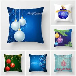 Pillow 45x45cm Colourful Hanging Ball Decoration Christmas Throw Pillowcase Sofa Bed Cover