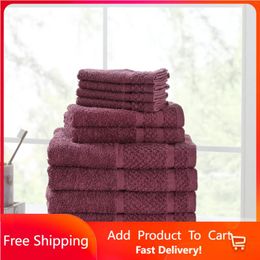 Towel 10 Piece Bath Set With Upgraded Softness & Durability Raspberry Rapid Transit