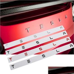 Other Exterior Accessories 4 Colours For Tesla 3 Y S X Car Back Trunk Replacement Letters Sticker Replace English Alphabet Emblem Sti Dhhwz