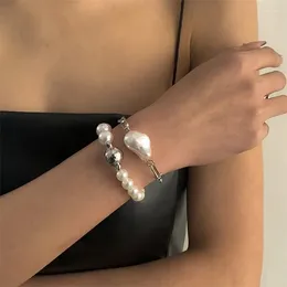 Link Bracelets 2pcs/Set Pearl Bracelet Fashion Star Multilayer Beaded Set Women Glamour Party Jewelry Gifts 2023 Style