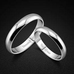 Wedding Rings Classic Couple Rings 100% 925 Sterling Silver Woman Men Ring Fashion Simple Solid Silver Wedding Ring Jewellery Gift For Lover 231027