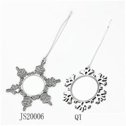 Party Favour Sublimation Christmas Ornaments Metal Creative Blank Diy Ornament Snowflake Pendant Drop Delivery 2 Dhtyh Home Garden Fe Dh2Nc