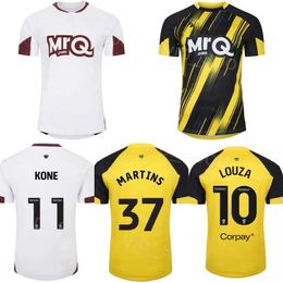 Watfords Soccer 19 Bayo Youssouf Jersey 23/24 Club Team 37 Matheus Martins 10 Imran Louza 7 Tom Ince 4 Wesley Hoedt 9 Mileta Rajovic Football Shirt Kits For Sport Fans